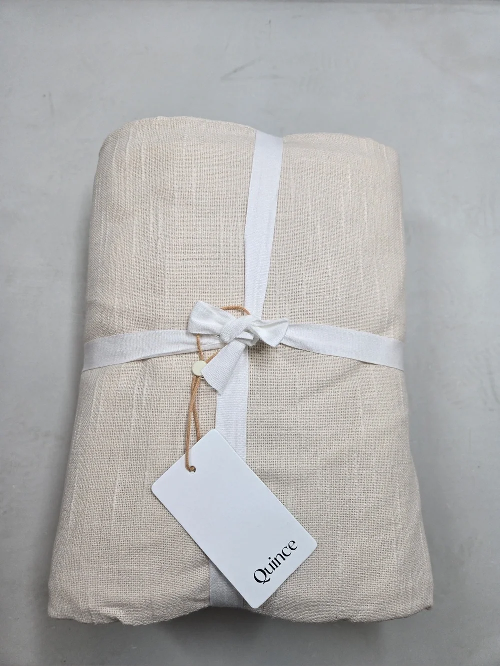 NWT QUINCE Set Of 2 48x84 Cotton Slub Curtains Natural 0858